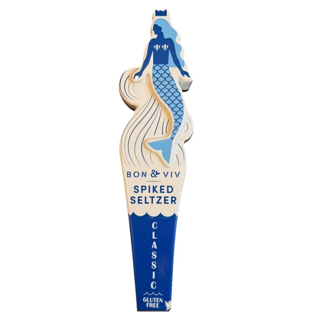 Bon & Viv Spiked Seltzer Beer Tap Handle Mermaid Classic Blue White Figural